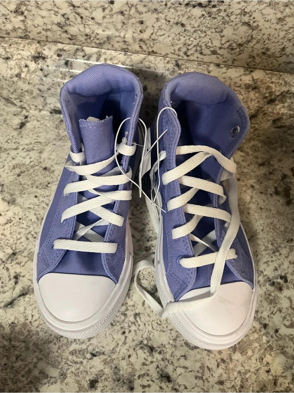 Kids High-Top Canvas Sneakers in Lavender